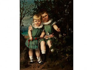 Doppelbildnis Zweier Kleiner Kinder by Karl BRÜNNER - auction artwork with signature