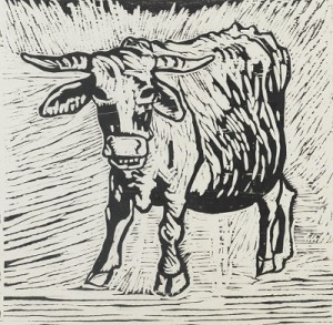 Print Of A Bull by Ray GRIZENBACH - auction artwork with signature