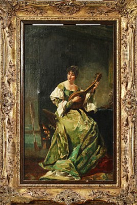 Musicerande Kvinna by Alejandro FERRANT Y FISCHERMANS - auction artwork with signature