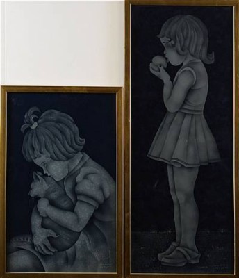 2 St, Glasmålningar, Lekande Bar by Ljupco KOCOVSKI - auction artwork with signature