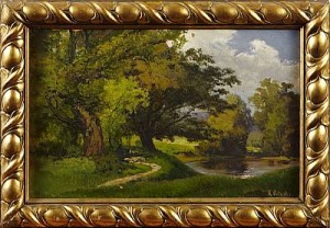 Skogslandskap by Konrad PETRIDES - auction artwork with signature