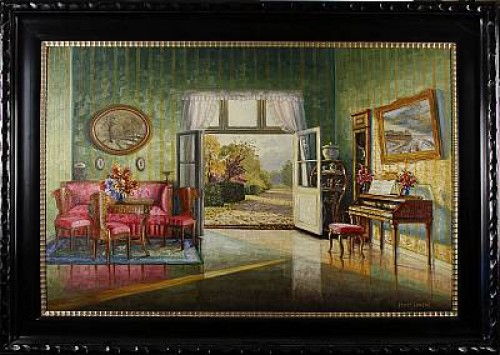 Interiör Med Utsikt Mot Trädgård by Ernst LORENZ