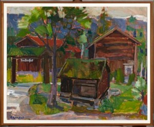 Gårdstun by Erlend GRØSTAD - auction artwork with signature