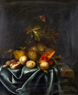 Stilleben Med Frukter Och Insekter by Johannes BORMAN