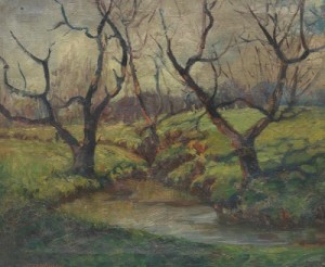 Landscape With Stream by Nina V. WALDECK - auction artwork with signature