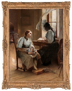 Andakt by Auguste Emile PINCHART - auction artwork with signature