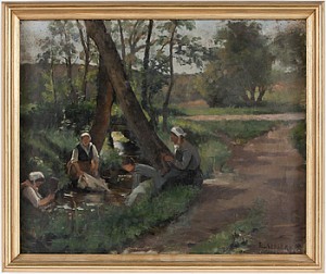 Tvätterskor I Carolles, Frankrike by Elisabeth KEYSER