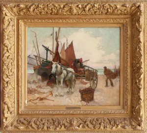 Urlastning Av Vagnen by Henri Gaston DARIEN - auction artwork with signature
