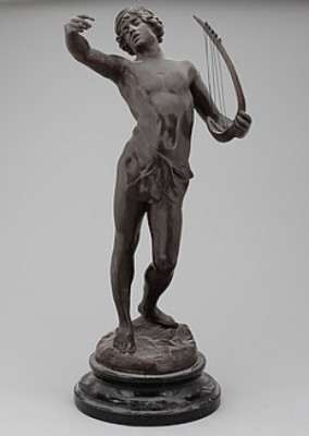 Israeliska Konungen David Med Sin Lyra by Georges Marie Valentin BAREAU