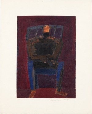 Man On Blue Chair by Hermann BACHMANN - auction artwork with signature