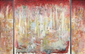Slottsinteriör Med Hästar, Triptyk by Tomasz HOLUJ