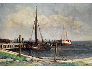 Fischerboote Am Ufer by Rudolf Anton GUBA - auction artwork with signature