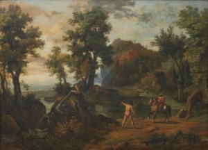 Landskap Med Vildman Och Ryttare by Jean Victor BERTIN - auction artwork with signature