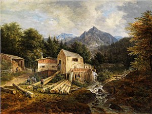 Oberbayerische Sägemühle An Einem Gebirgsbach by Johann Jakob The Younger DORNER