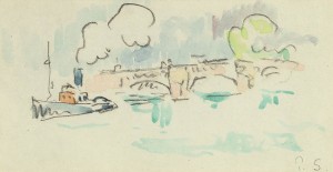 Vue Présumée Du Pont Neuf Avec Bateau à Vapeur by Paul SIGNAC