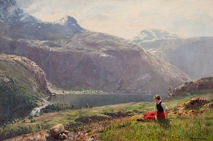 Flicka I Fjordlandskap by Hans Andreas DAHL