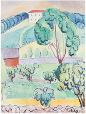 Parklandskap Med Byggnader by Einar JOLIN