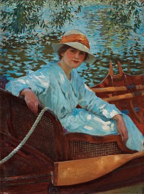 Kvinna I Båt by William Henry MARGETSON