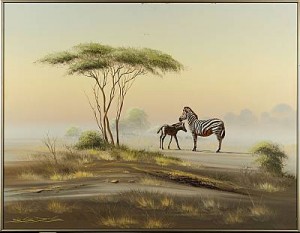Zebror by Brian SCOTT-DAWKIN - auction artwork with signature