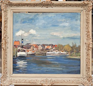 Hamnmotiv by Erich WESSEL - auction artwork with signature