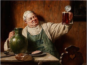 Mönch Als Kellermeister Bei Der Bierprobe by Fritz WAGNER