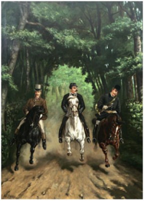 Tre Ryttare by Pierre YRONDY - auction artwork with signature