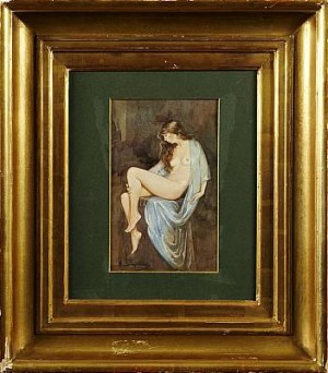 Sittande Kvinna by Nikolai Kornilievich BODAREWSKY - auction artwork with signature