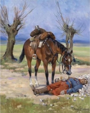 Two Friends by Jerzy KOSSAK