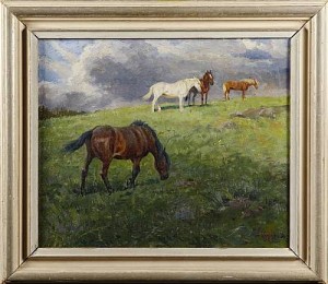 Hästar På Grönbete by Greta GERELL