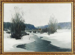 Vinterlandskap Med å by Carl BRANDT