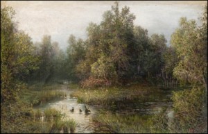 Ducks By The Pond by Pelagia Petrowna COURIARDI - auction artwork with signature