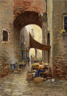 Marktstände In Einer Italienischen Altstadt by Gustavo PISANI