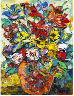 Stilleben Med Blommor I Krus by Albin AMELIN