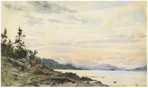 Kustlandskap Vid Solnedgång by Hans Fredrik GUDE