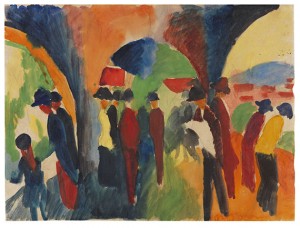 Unter Den Lauben Von Thun (ein Spaziergängermotiv) by August MACKE