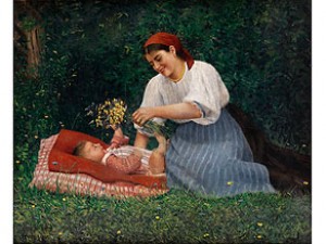 Mutterglück by Fritz LIPOT - auction artwork with signature