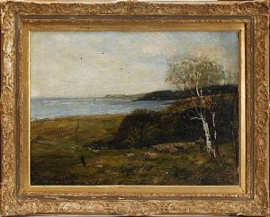Betande Får I Landskap by John Robertson REID