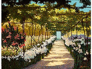 Sotto La Pergola - Il Viale Dei Gigli by Ernesto BARBERO - auction artwork with signature