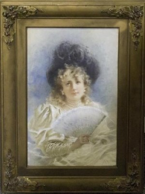 Woman With Fan by Angelo ACHINI