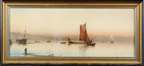 On The Lower Thames by Garman MORRIS - auction artwork with signature