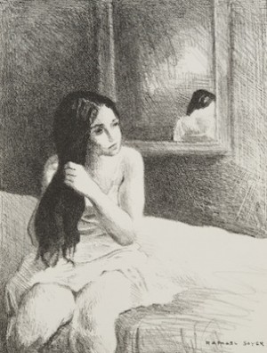 Girl Combing Her Hair by Raphael SOYER