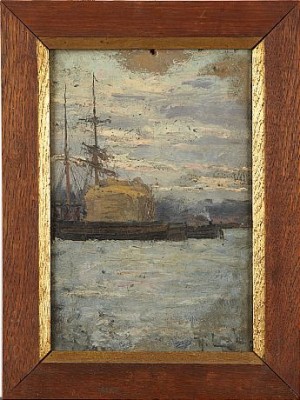 Förtöjda Båtar I Grådis by Hjalmar LINDE