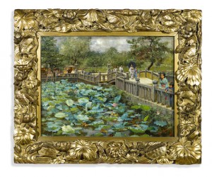 Lotus Pond, Shiba, Tokyo by Theodore WORES