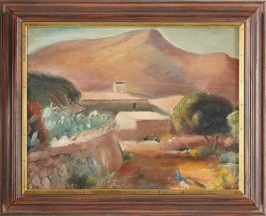Sydländskt Landskap Med Påfåglar by Ernst SÖDERBERG