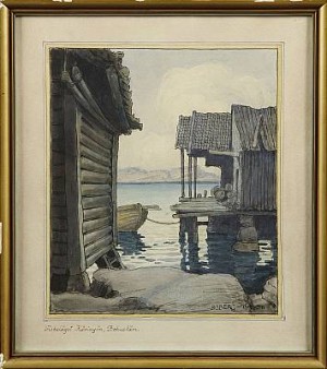 Fiskeläget Kärringön, Bohuslän by Ferdinand BOBERG