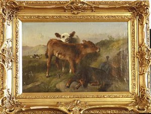 Waiting For Milking Time by George William HORLOR
