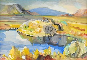 Landskap - Island by Gunnlaugur BLÖNDAL - auction artwork with signature