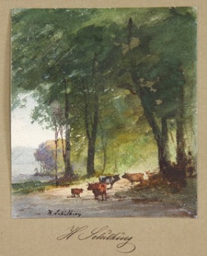 Kor På Landsväg by Heinrich SCHILKING - auction artwork with signature