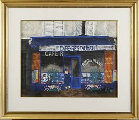 Cefé Restaurant by Naondo NAKAMURA - auction artwork with signature