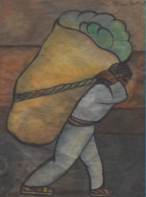 Man Carrying Basket by Diego RIVERA